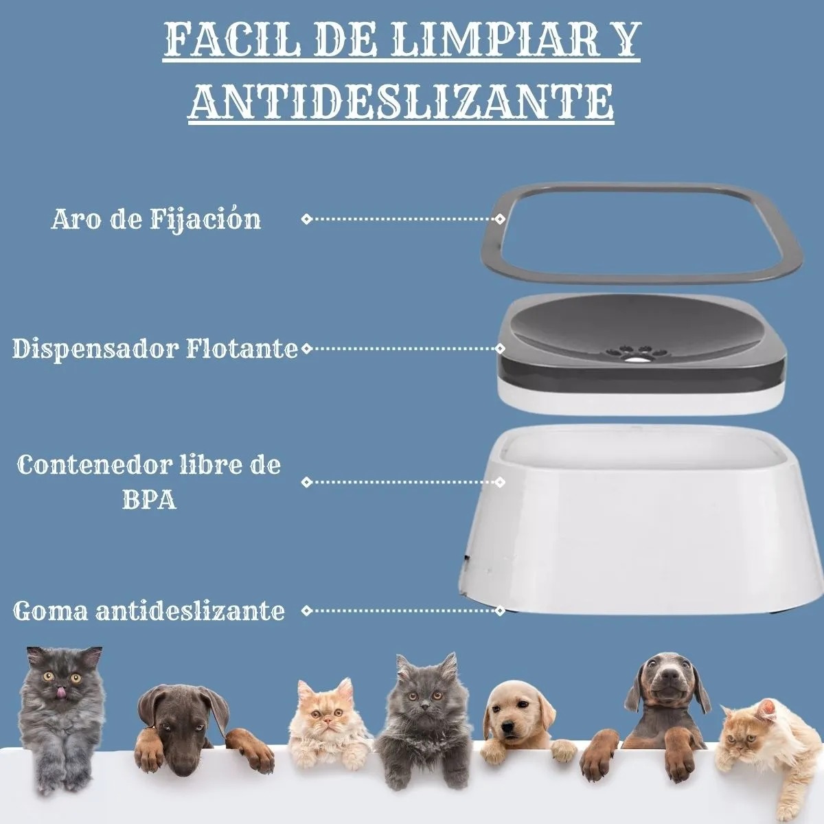 Miniatura 2 de BEBEDERO DE AGUA DEMASCOTAS ANTIDERRAME